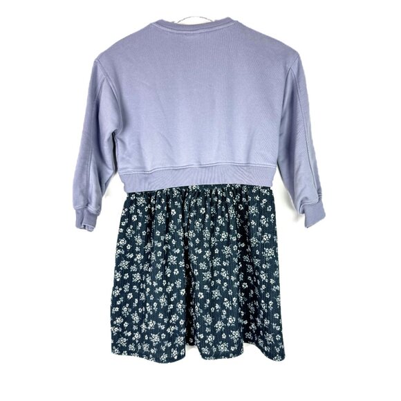 Zara x Disney Mickey Mouse Floral Mixed Media Dress Girl's Size 7 EUC - Picture 4 of 7